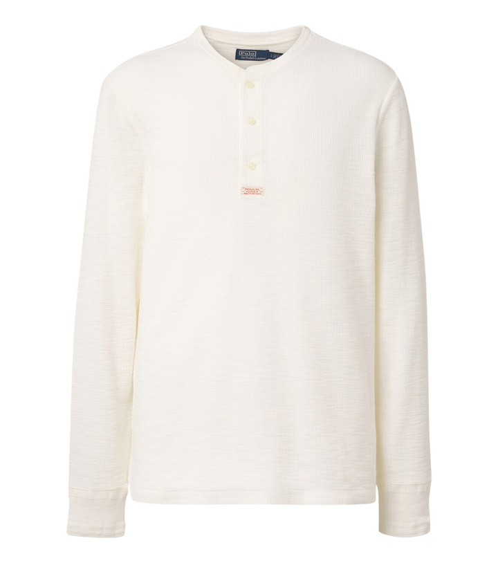 Photo: Polo Ralph Lauren Waffle-knit cotton Henley shirt
