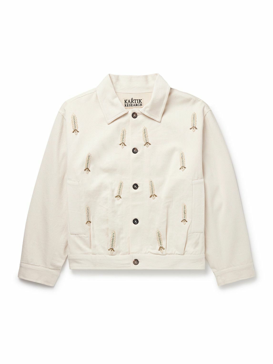 ジャケット・アウター Kartik Research Printed Cotton Jacket Kartik Research - Quilted Printed Cotton Jacket - Purple Kartik