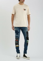 Amiri Pool Cue Printed Cotton T-shirt Beige