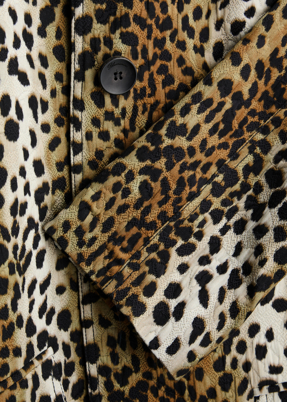 Blumarine Leopard-jacquard Cotton-blend Coat Blumarine