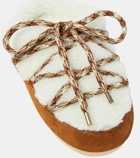 Moon Boot Suede-trimmed shearling mules