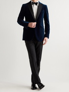 Favourbrook - Slim-Fit Grosgrain-Trimmed Cotton-Velvet Tuxedo Jacket - Blue