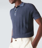 Brunello Cucinelli Ribbed-knit cotton polo shirt