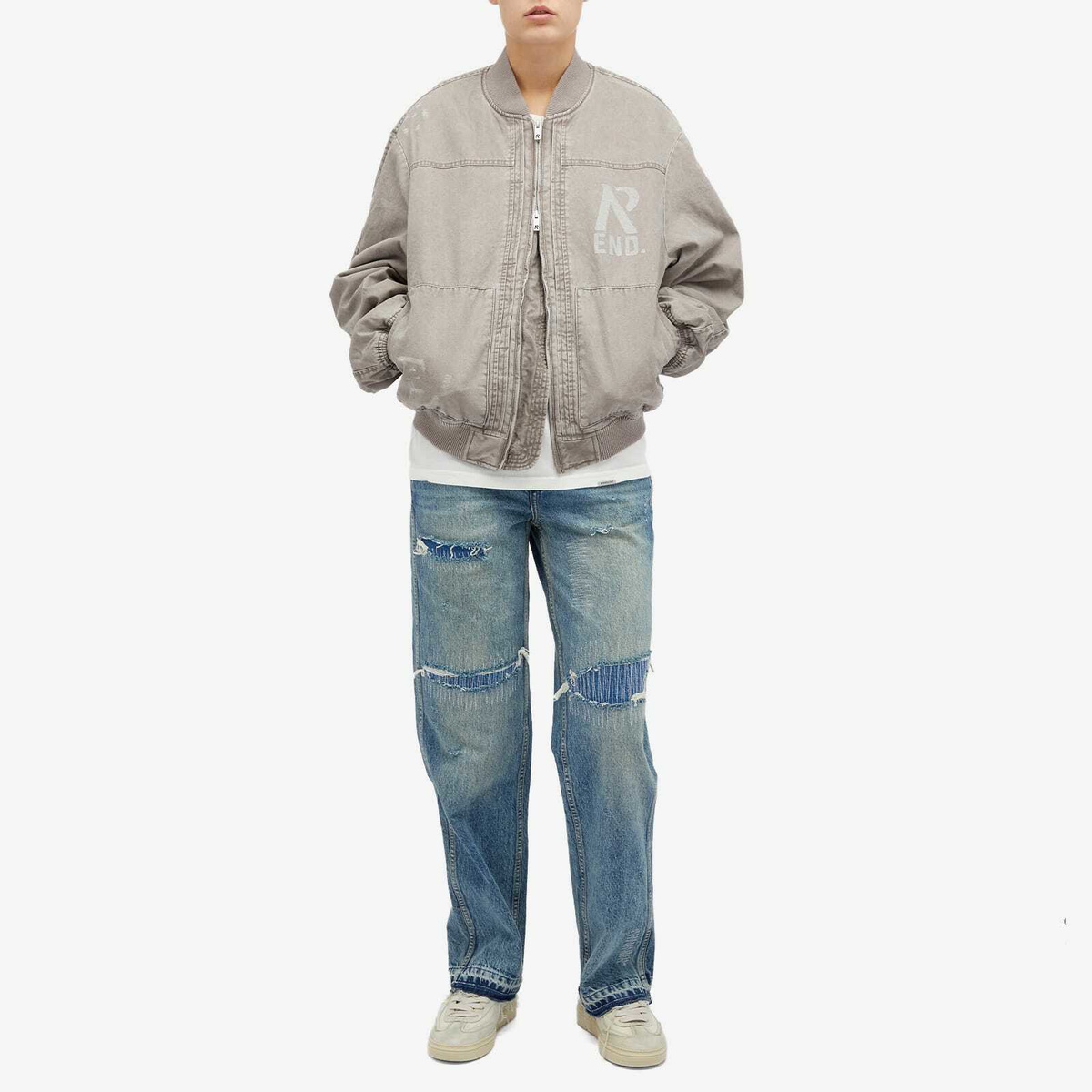 END. x Represent Utility Bomber Jacket in Vintage Brown