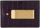 TOM FORD Purple Money Clip Card Holder