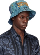 Versace Jeans Couture Blue Patchwork Denim Bucket Hat