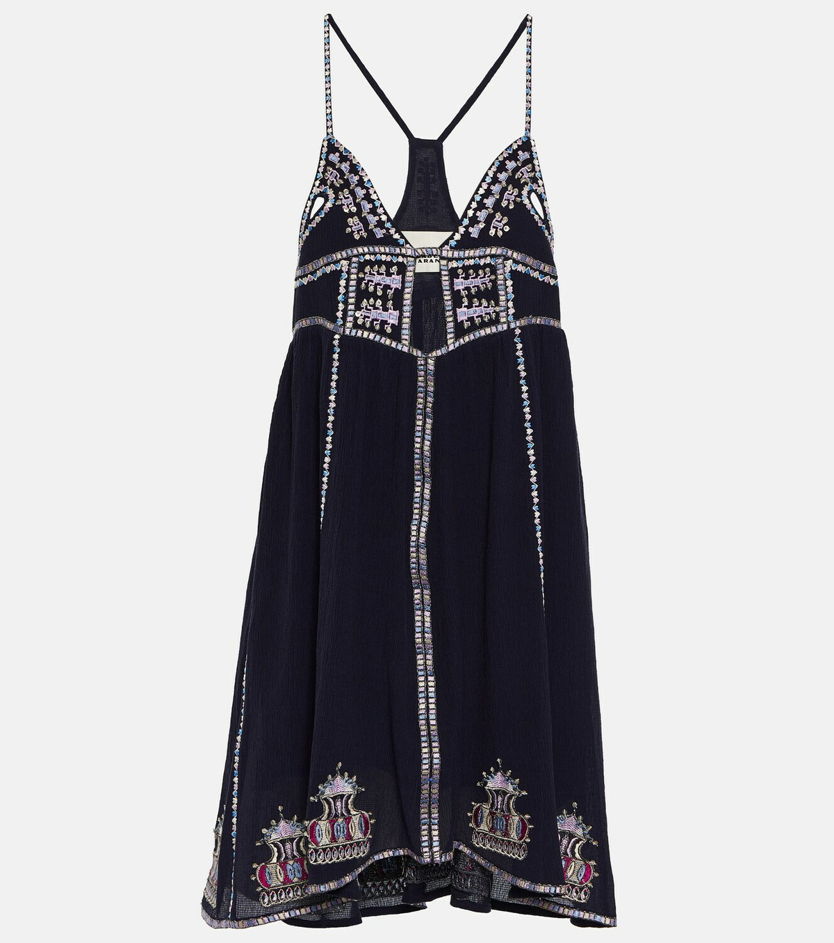 Chemisier Isabel Marant Brodé En Lin - Taille 2 (FR 36) - Occasion Très Bon État - Manches Courtes