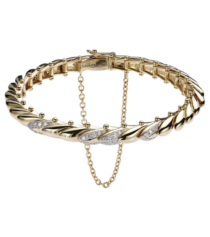 Photo: Rainbow K Ecaille XS 14kt yellow and white gold bracelet with diamonds