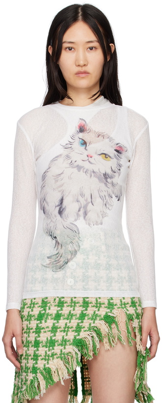 Yuhan Wang White Horse Long Sleeve T-Shirt Yuhan Wang｜長袖