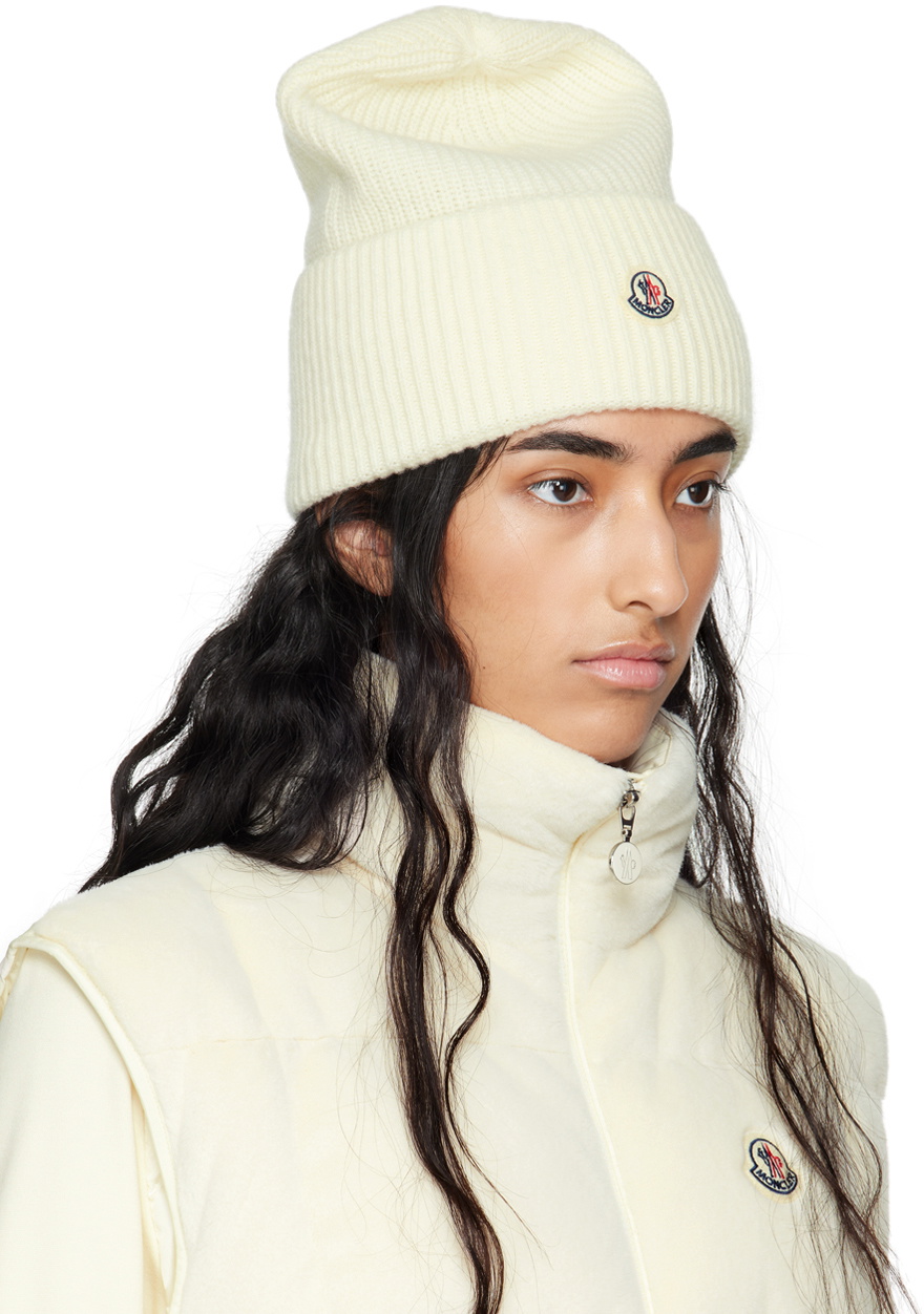 Moncler Off-White Wool Beanie Moncler display picture 2
