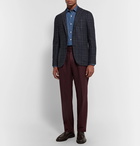 Rubinacci - Manny Tapered Pleated Wool-Flannel Trousers - Men - Merlot