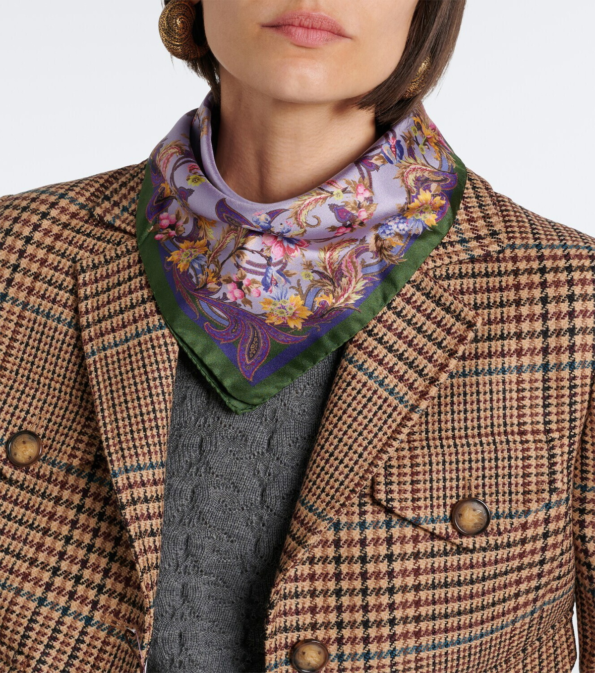 Etro Printed silk twill scarf