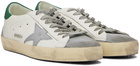 Golden Goose White & Green Super-Star Sneakers