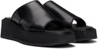 Julius Black Edge Cut Leather Sandals