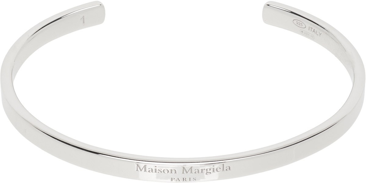 Maison Margiela - Burnished Sterling Silver ID Bracelet - Silver
