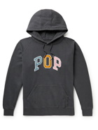 Pop Trading Company - Arch Logo-Appliquéd Cotton-Jersey Hoodie - Gray