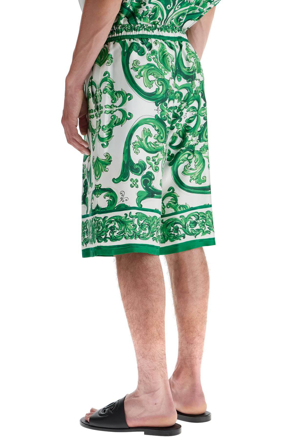 Dolce & Gabbana Blue Cotton Mid Waist Men Bermuda Shorts