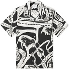 Rhude Men's Strada Silk Vacation Shirt in Black/White
