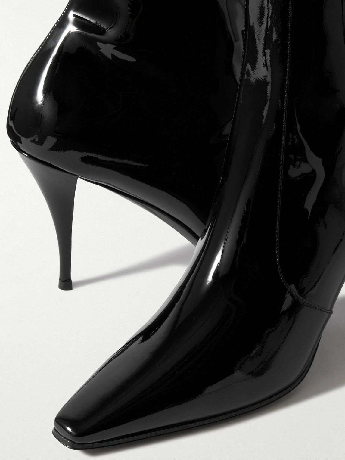 SAINT LAURENT - Ziggy Patent-Leather Chelsea Boots - Black Saint
