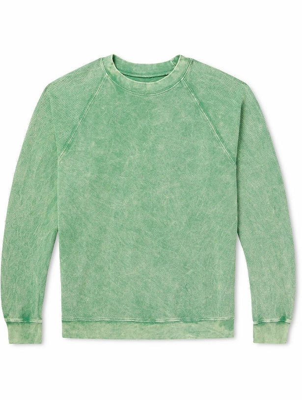 Photo: Les Tien - Garment-Dyed Cotton-Jersey Sweatshirt - Green