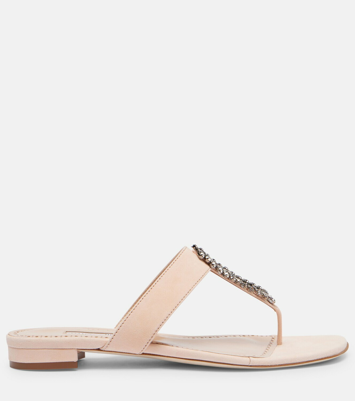 Manolo Blahnik Bizaba embellished suede thong sandals