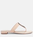 Manolo Blahnik Bizaba embellished suede thong sandals
