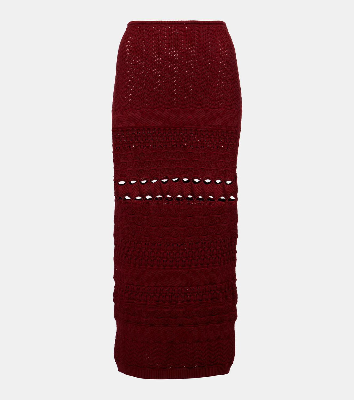Elie Saab Cut-out knitted midi skirt
