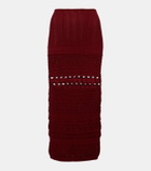Elie Saab Cut-out knitted midi skirt