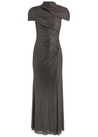 Self-portrait Crystal-embellished Stretch-tulle Maxi Dress Grey