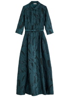 Jonathan Simkhai Courtney Belted Cloque Maxi Dress Navy