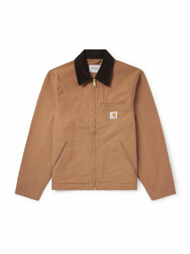 Photo: Carhartt WIP - Detroit Corduroy-Trimmed Organic Cotton-Canvas Jacket - Brown