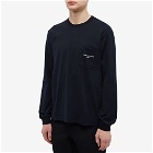 Comme des Garçons Homme Men's Long Sleeve Logo Pocket T-Shirt in Black