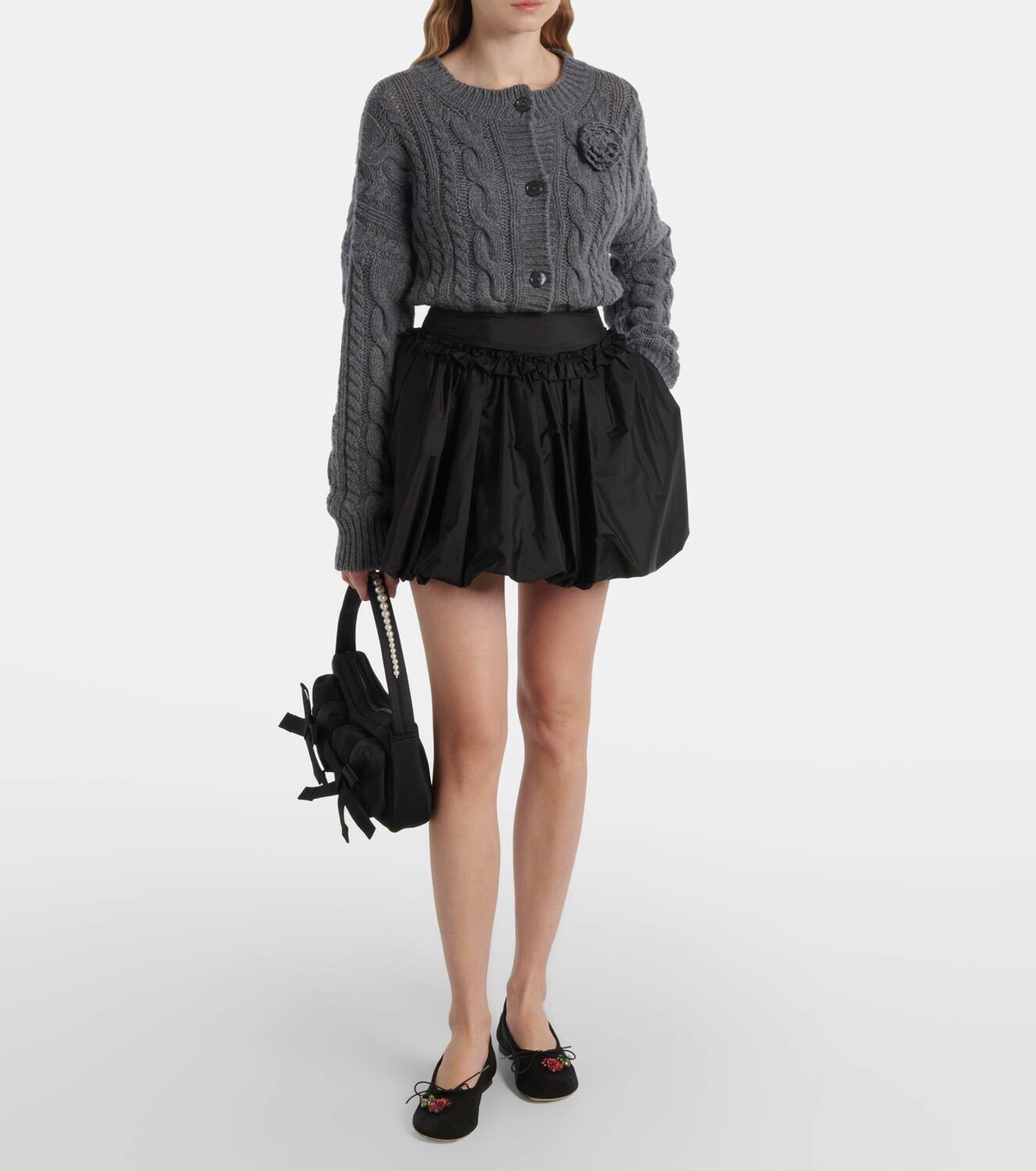 Simone Rocha Gathered taffeta miniskirt Simone Rocha