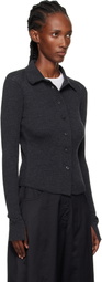 mfpen Gray Knitted Rib Cardigan