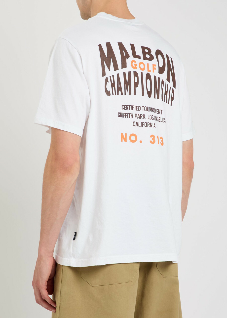 Malbon Bermuda Championship Printed Cotton T-shirt White