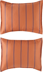 Dusen Dusen Orange & Purple Terracotta Stripe Duvet Set, Full/Queen