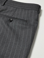 TOM FORD - Slim-Fit Tapered Striped Wool and Silk-Blend Suit Trousers - Gray