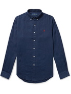 POLO RALPH LAUREN - Slim-Fit Button-Down Collar Linen Shirt - Blue