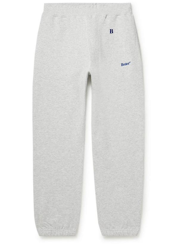 Photo: Better™ Gift Shop - Logo-Print Cotton-Jersey Sweatpants - Gray