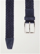 TOD'S - 3.5cm Woven Suede Belt - Blue