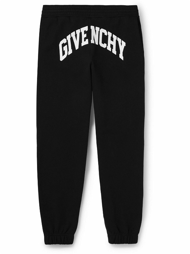 Photo: Givenchy - Slim-Fit Tapered Logo-Print Cotton-Jersey Sweatpants - Black