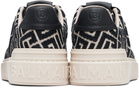 Balmain Black & Off-White Monogram Jacquard B-Court Sneakers