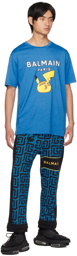 Balmain Black & Blue Pokémon Edition Monogram Lounge Pants