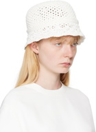 Valentino Garavani White Resort Crochet Bucket Hat