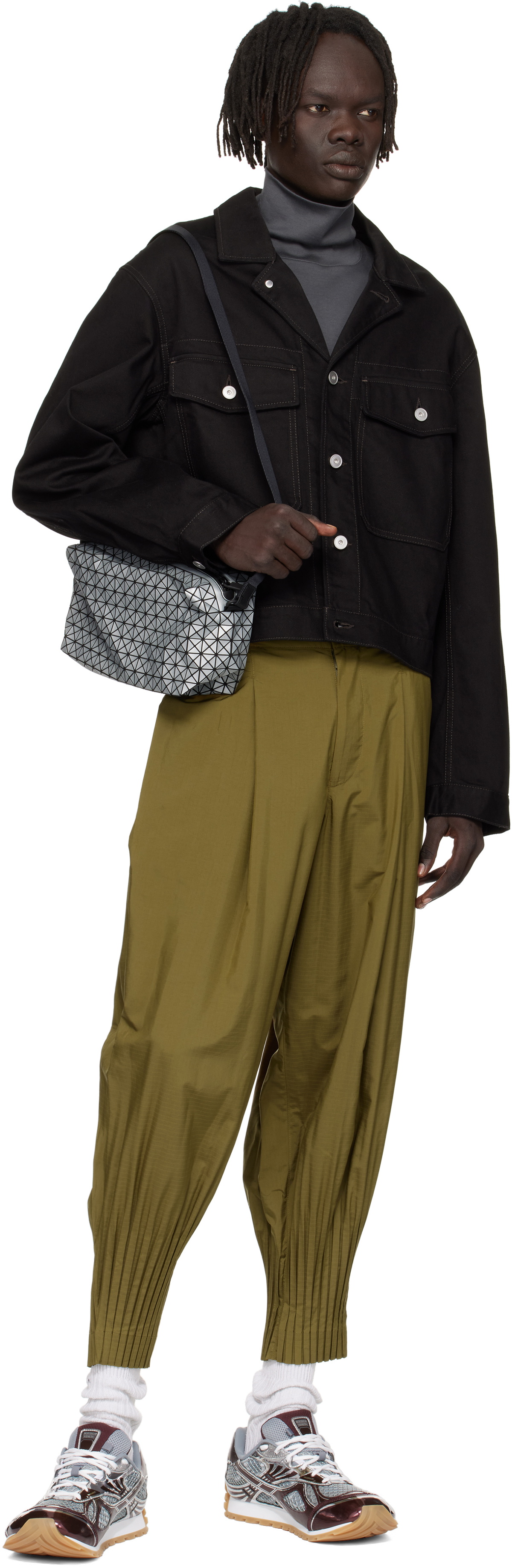 BAO BAO ISSEY MIYAKE Silver Saddle Reflector Bag Bao Bao Issey Miyake