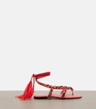 Valentino Garavani Embellished suede thong sandals