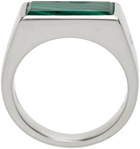 Tom Wood Silver & Green Malachite Peaky Ring