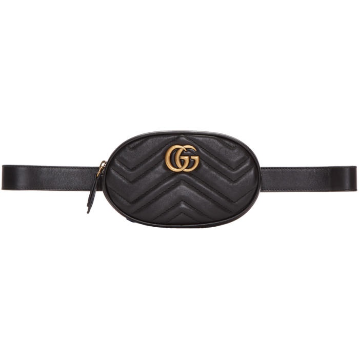 Photo: Gucci Black Quilted GG Marmont Belt Bag