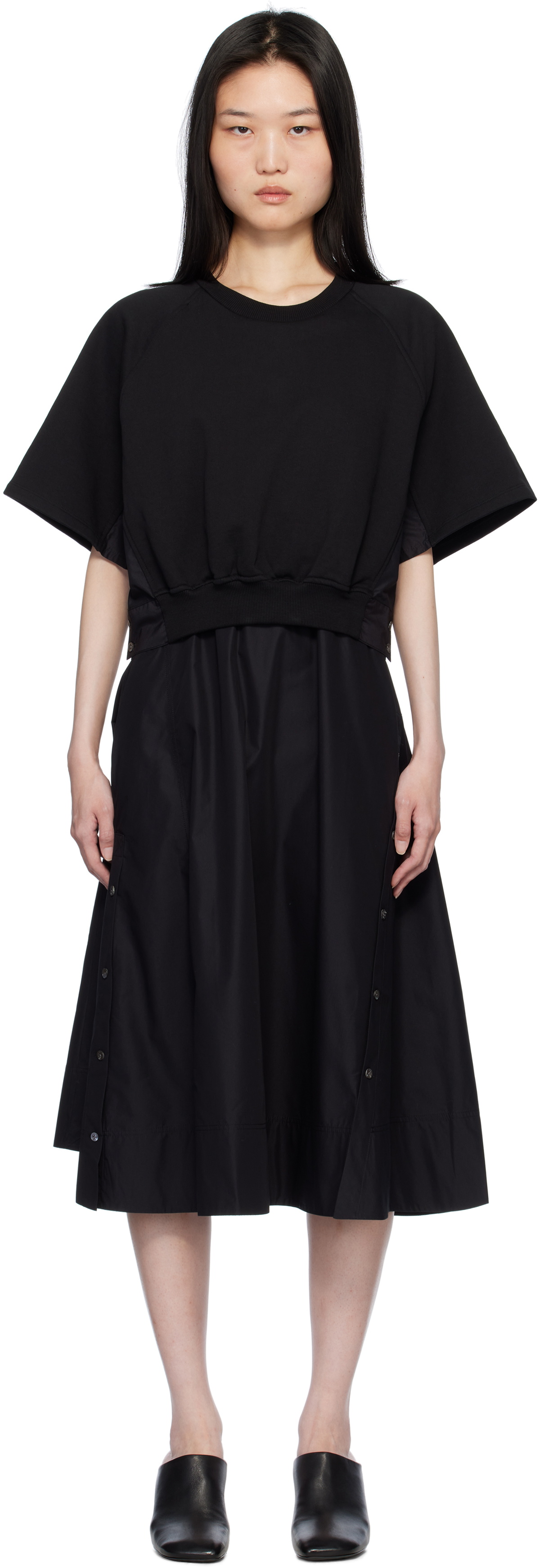 knee length dresses for ladies Terry Collared Midi Dress