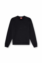 Diesel Cotton sweatshirt with micro logo embroidery - Sweaters Mens in Black
